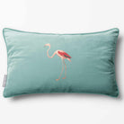 Flamingo | Sustainable Velvet Rectangle Cushion - Blue Surf 50 x 30 cm Piped by Izabela Peters