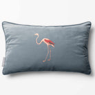 Flamingo | Sustainable Velvet Rectangle Cushion - French Grey 50 x 30 cm Piped by Izabela Peters