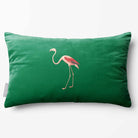 Flamingo | Sustainable Velvet Rectangle Cushion - Emerald Green 50 x 30 cm Standard by Izabela Peters