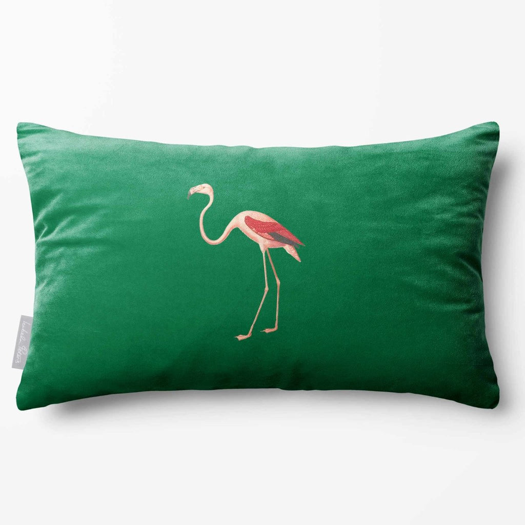 Flamingo | Sustainable Velvet Rectangle Cushion - Emerald Green 50 x 30 cm Standard by Izabela Peters