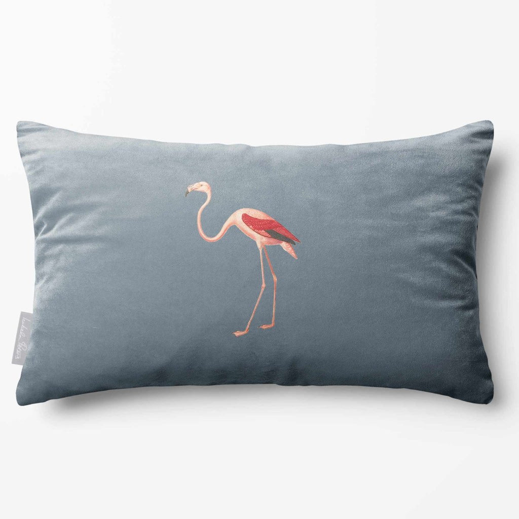 Flamingo | Sustainable Velvet Rectangle Cushion - French Grey 50 x 30 cm Standard by Izabela Peters