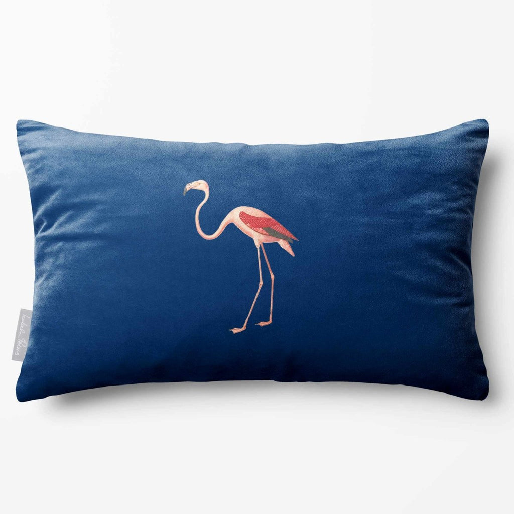 Flamingo | Sustainable Velvet Rectangle Cushion - Estate Blue 50 x 30 cm Standard by Izabela Peters