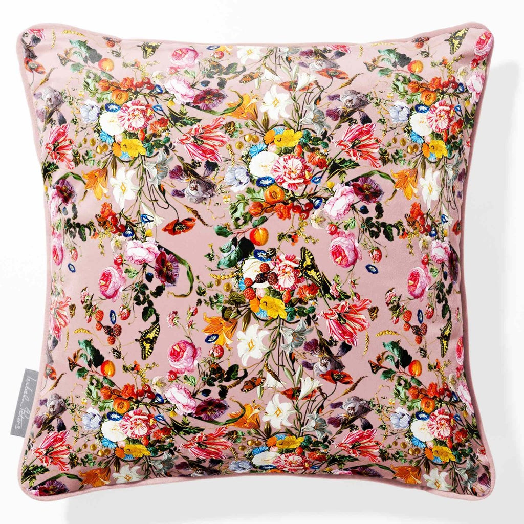 Floral Dream | Sustainable Velvet Cushion - Rosewater 40 x 40 cm Piped by Izabela Peters