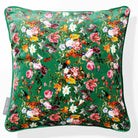 Floral Dream | Sustainable Velvet Cushion - Emerald Green 40 x 40 cm Piped by Izabela Peters