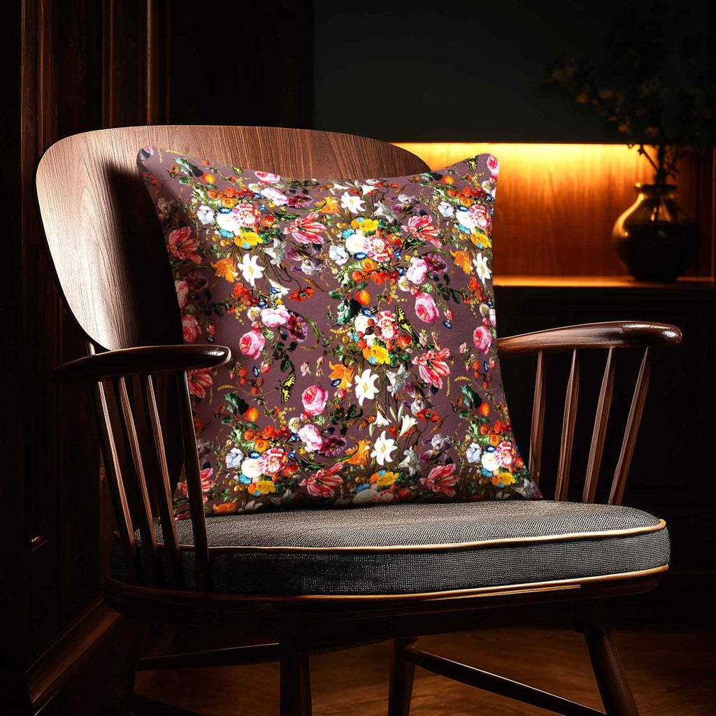 Floral Dream | Sustainable Velvet Cushion - Italian Grape 40 x 40 cm Standard by Izabela Peters