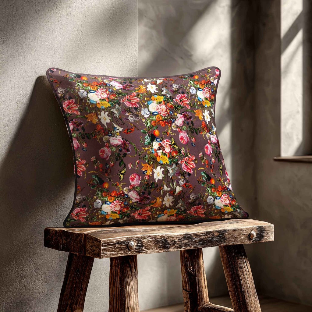 Floral Dream | Sustainable Velvet Cushion - Italian Grape 40 x 40 cm Standard by Izabela Peters