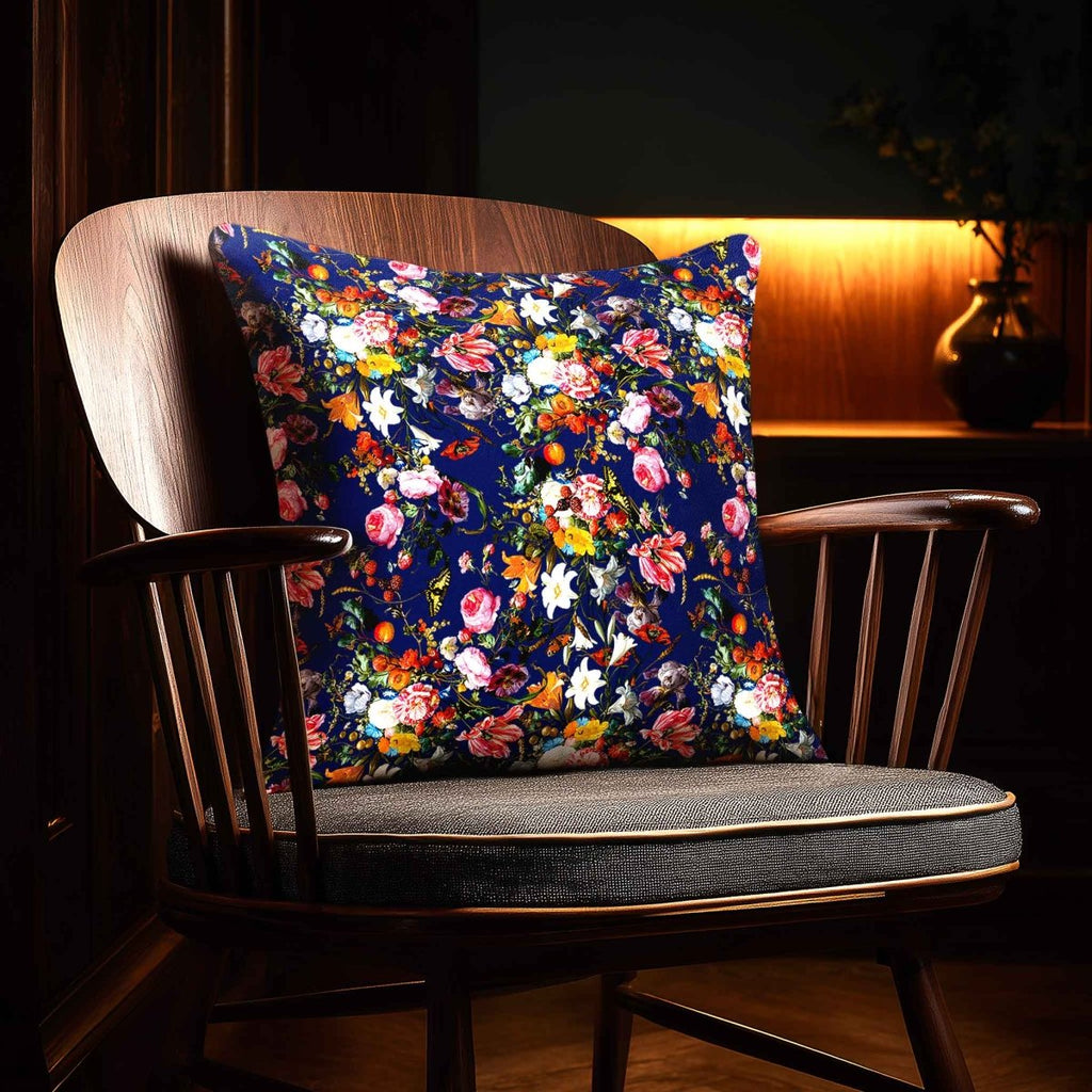 Floral Dream | Sustainable Velvet Cushion - Midnight 40 x 40 cm Standard by Izabela Peters