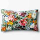 Floral Dream | Sustainable Velvet Rectangle Cushion - Blue Surf 50 x 30 cm Piped by Izabela Peters