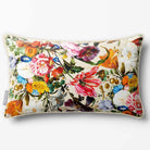 Floral Dream | Sustainable Velvet Rectangle Cushion - Ivory Cream 50 x 30 cm Piped by Izabela Peters