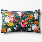 Floral Dream | Sustainable Velvet Rectangle Cushion - Blue Surf 50 x 30 cm Standard by Izabela Peters