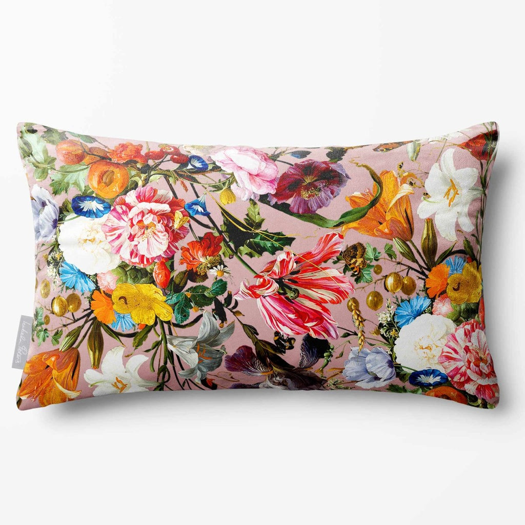 Floral Dream | Sustainable Velvet Rectangle Cushion - Rosewater 50 x 30 cm Standard by Izabela Peters