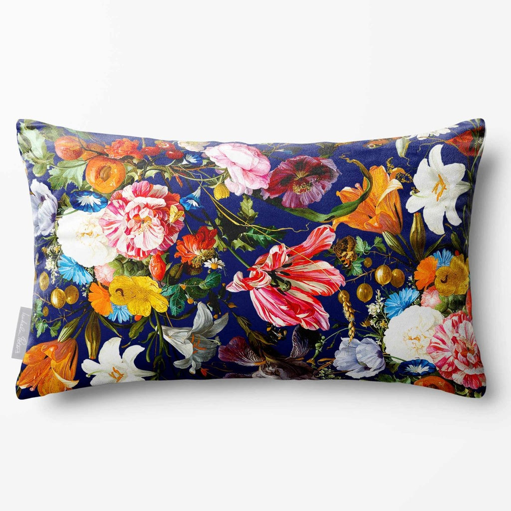 Floral Dream | Sustainable Velvet Rectangle Cushion - Midnight 50 x 30 cm Standard by Izabela Peters