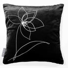 Flower | Sustainable Velvet Cushion - Black & White 40 x 40 cm Standard by Izabela Peters