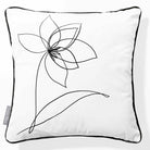 Flower | Sustainable Velvet Cushion - White & Black 40 x 40 cm Piped by Izabela Peters