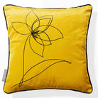 Flower | Sustainable Velvet Cushion - Mustard Ochre 40 x 40 cm Piped by Izabela Peters