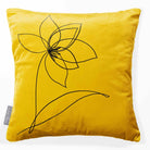 Flower | Sustainable Velvet Cushion - Mustard Ochre 40 x 40 cm Standard by Izabela Peters