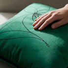 Flower | Sustainable Velvet Cushion - Emerald Green 40 x 40 cm Standard by Izabela Peters