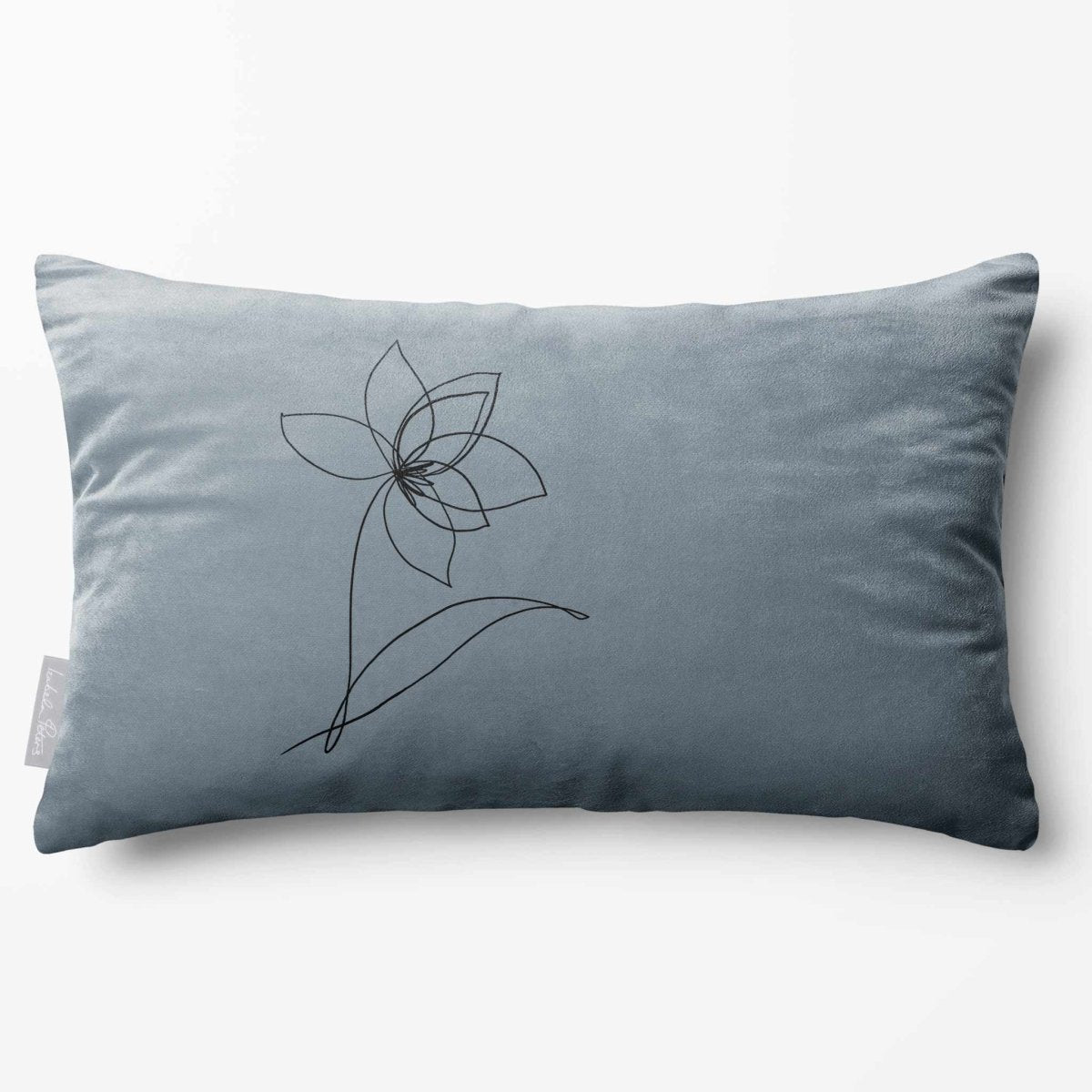 Flower | Sustainable Velvet Rectangle Cushion - French Grey 50 x 30 cm Standard by Izabela Peters