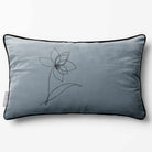 Flower | Sustainable Velvet Rectangle Cushion - French Grey 50 x 30 cm Piped by Izabela Peters