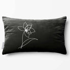 Flower | Sustainable Velvet Rectangle Cushion - Black & White 50 x 30 cm Standard by Izabela Peters