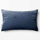 Flower | Sustainable Velvet Rectangle Cushion - Petrol Blue 50 x 30 cm Standard by Izabela Peters