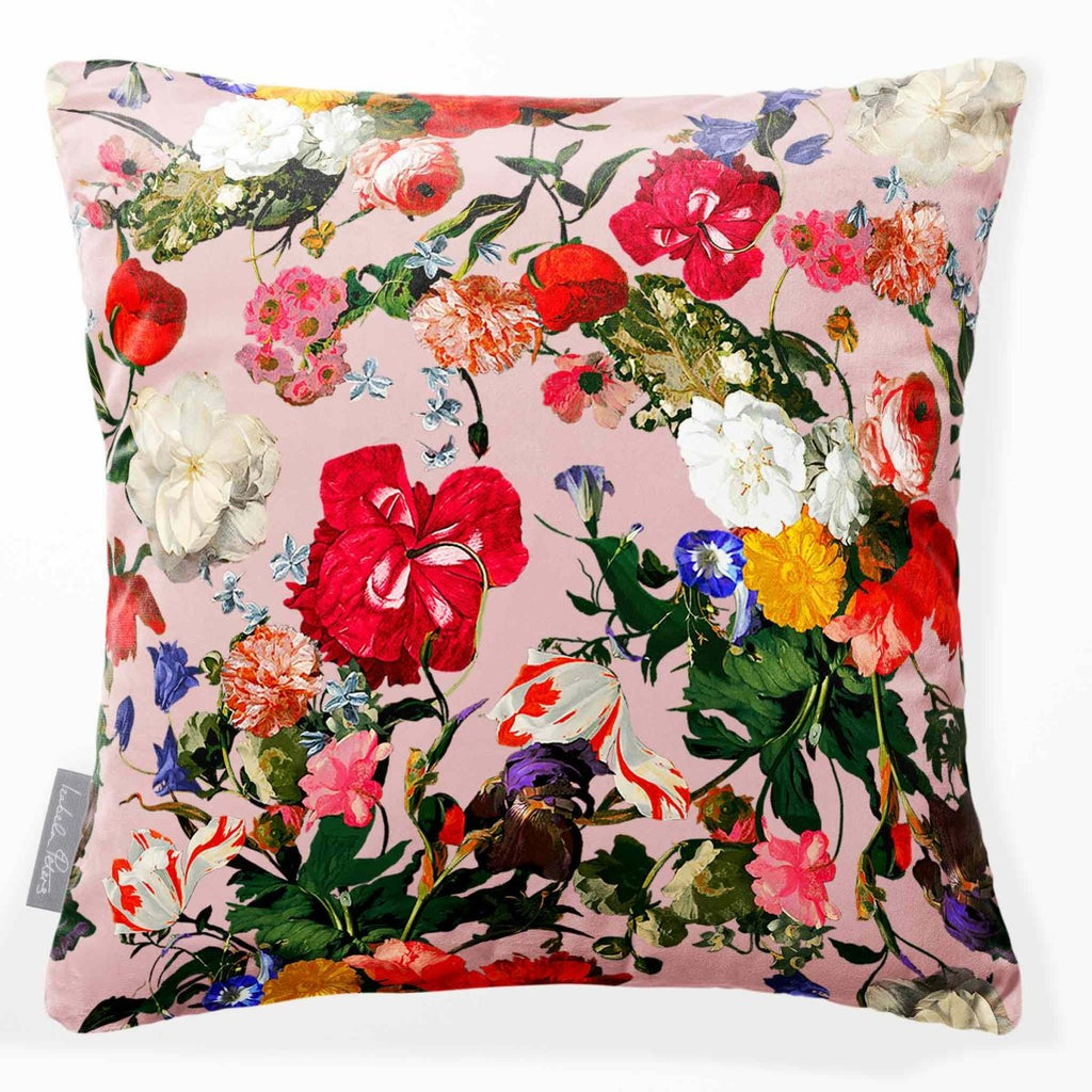 Garden Bouquet | Sustainable Velvet Cushion - Rosewater 40 x 40 cm Smooth by Izabela Peters