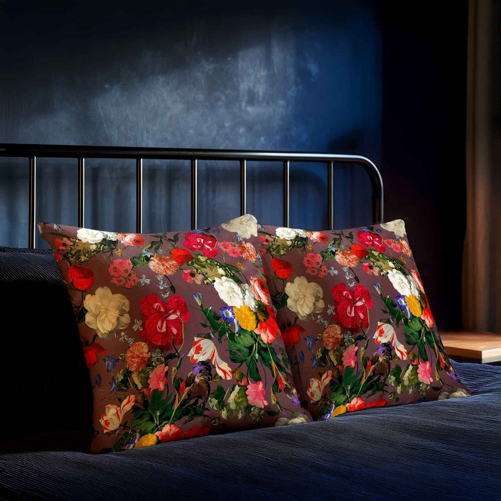 Garden Bouquet | Sustainable Velvet Cushion - Italian Grape 40 x 40 cm Standard by Izabela Peters