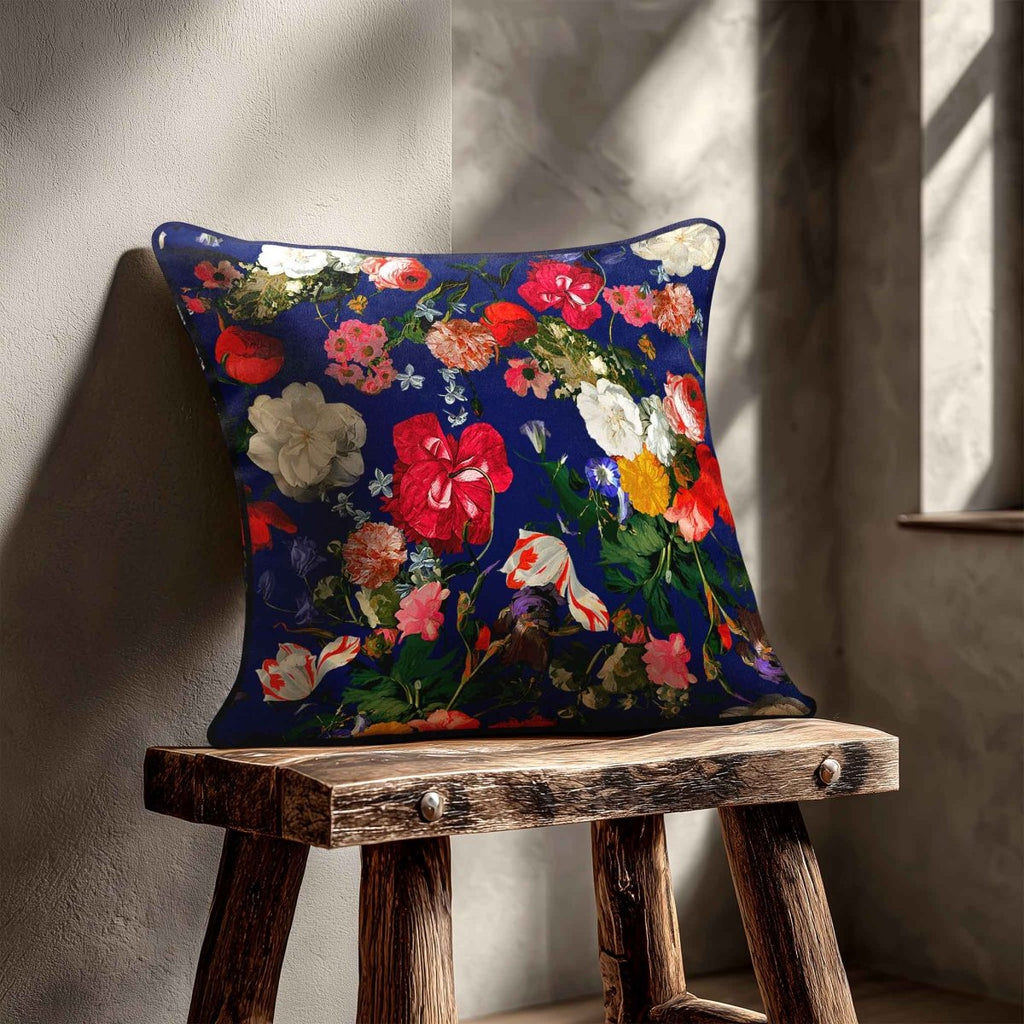 Garden Bouquet | Sustainable Velvet Cushion - Midnight 40 x 40 cm Standard by Izabela Peters
