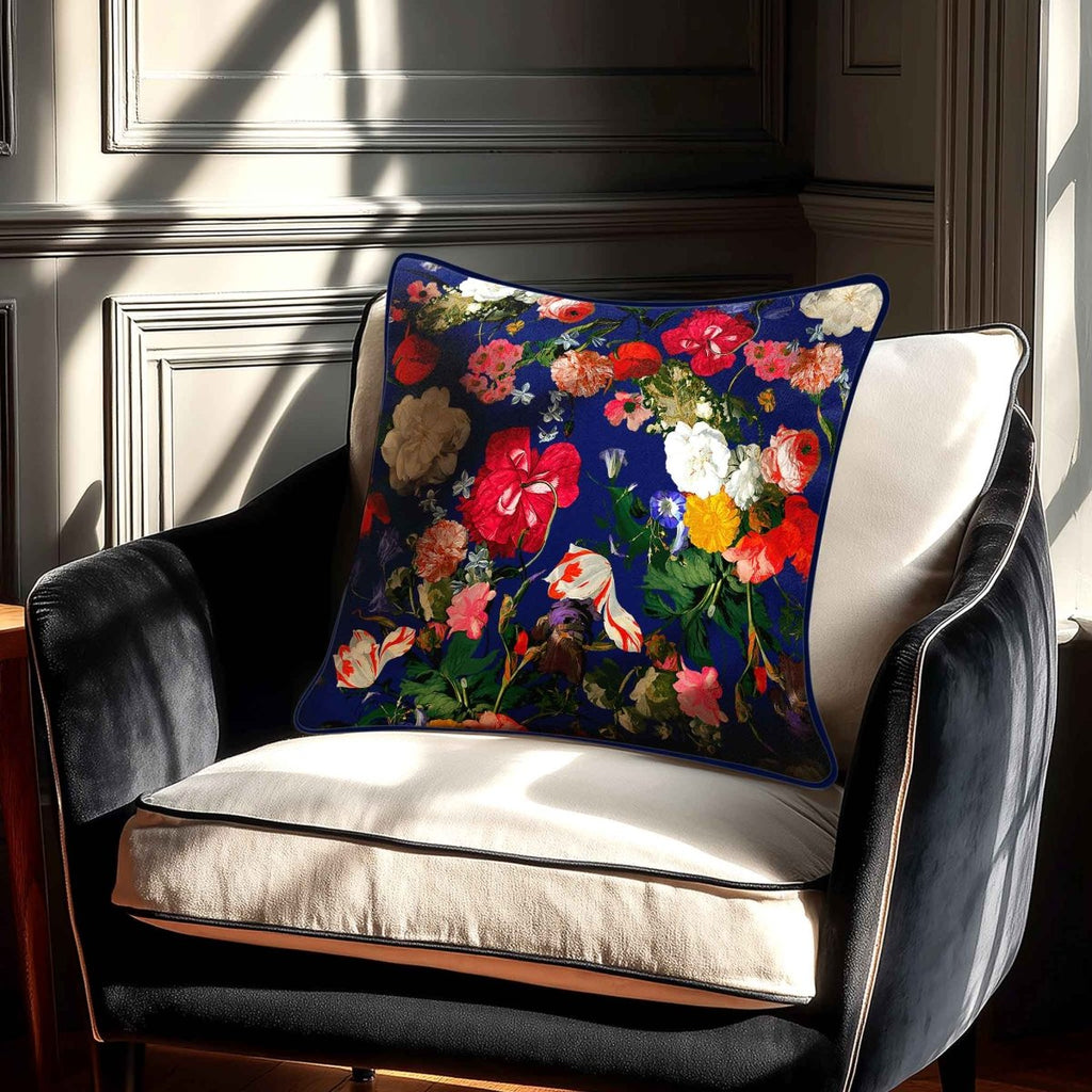 Garden Bouquet | Sustainable Velvet Cushion - Midnight 40 x 40 cm Standard by Izabela Peters