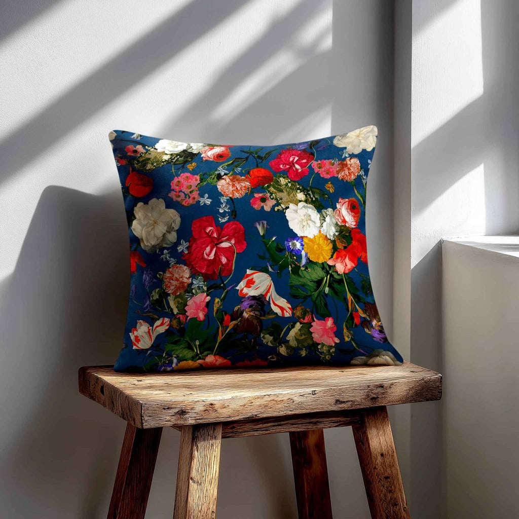 Garden Bouquet | Sustainable Velvet Cushion - Estate Blue 40 x 40 cm Standard by Izabela Peters