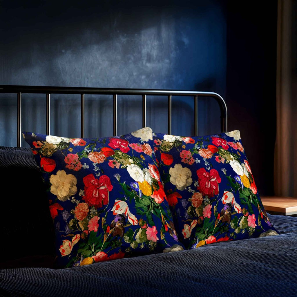 Garden Bouquet | Sustainable Velvet Cushion - Midnight 40 x 40 cm Standard by Izabela Peters