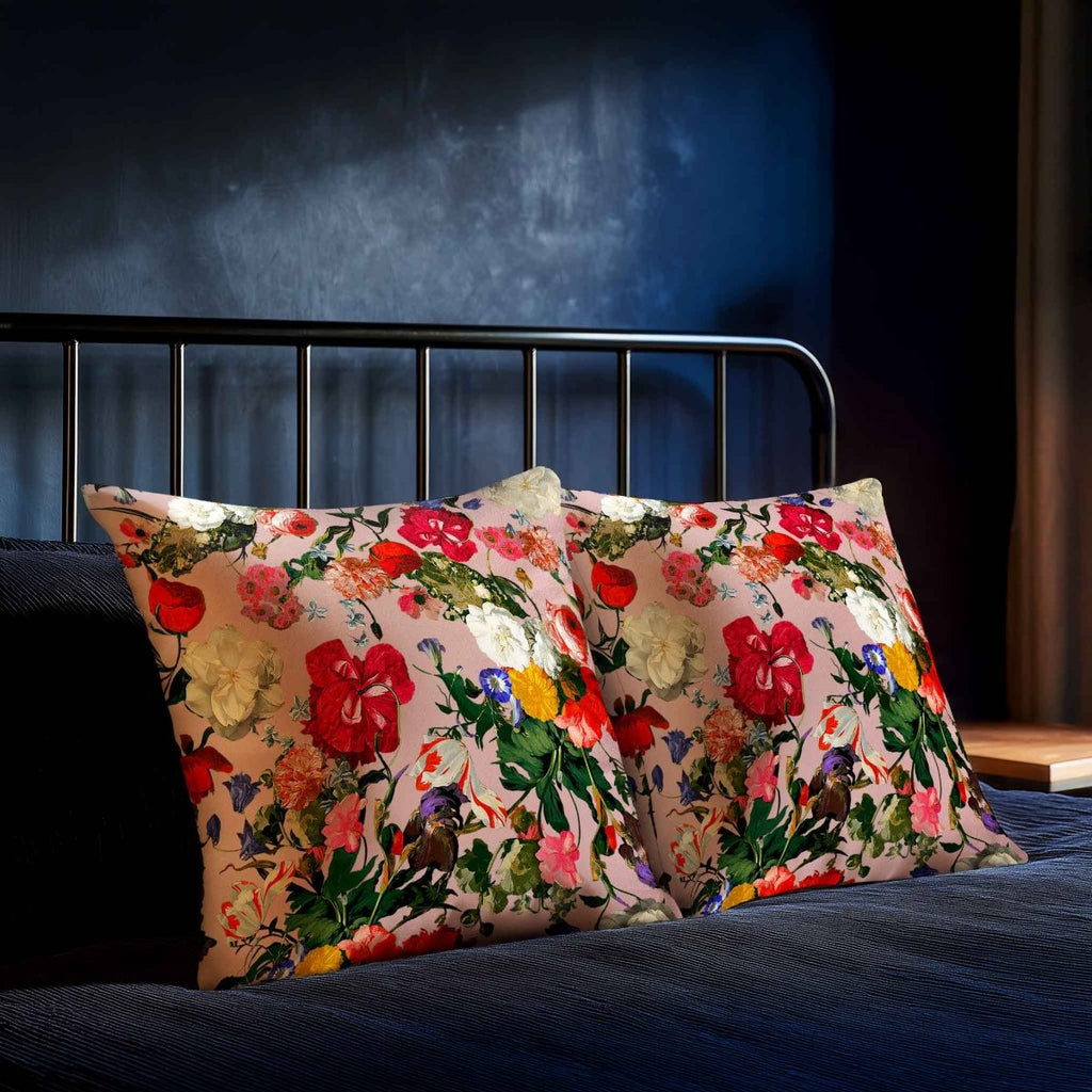 Garden Bouquet | Sustainable Velvet Cushion - Rosewater 40 x 40 cm Piped by Izabela Peters