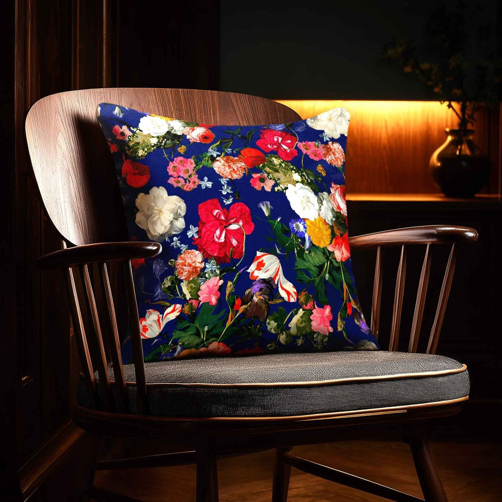 Garden Bouquet | Sustainable Velvet Cushion - Midnight 40 x 40 cm Standard by Izabela Peters