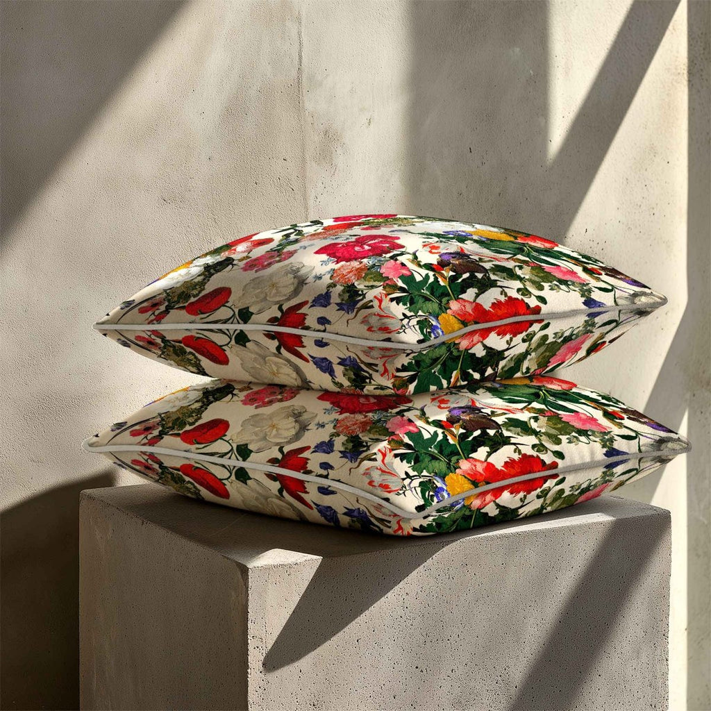 Garden Bouquet | Sustainable Velvet Cushion - Ivory Cream 40 x 40 cm Standard by Izabela Peters