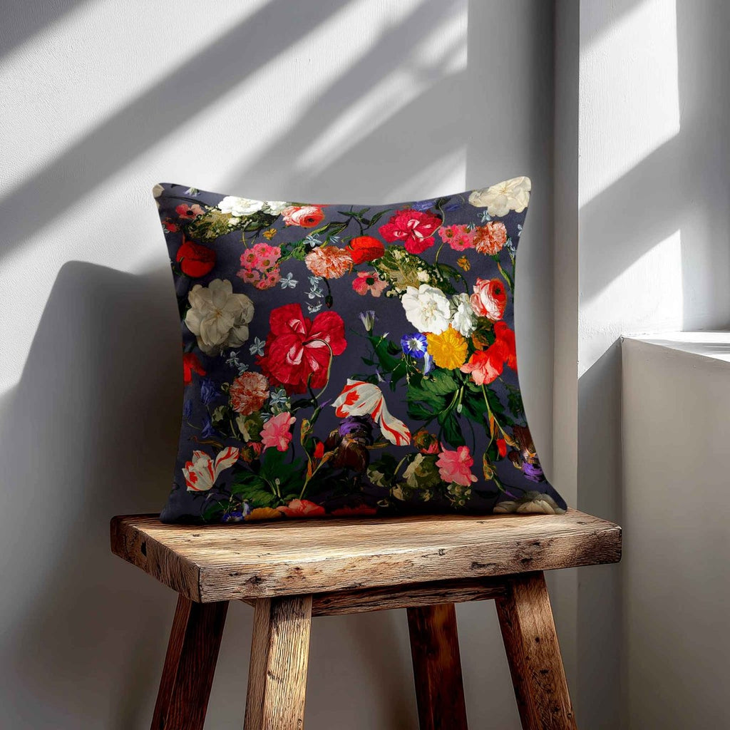 Garden Bouquet | Sustainable Velvet Cushion - Graphite 40 x 40 cm Standard by Izabela Peters