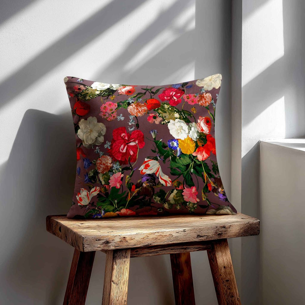Garden Bouquet | Sustainable Velvet Cushion - Italian Grape 40 x 40 cm Standard by Izabela Peters