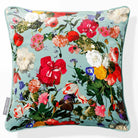 Garden Bouquet | Sustainable Velvet Cushion - Blue Surf 40 x 40 cm Piped by Izabela Peters