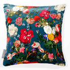 Garden Bouquet | Sustainable Velvet Cushion - Teal 40 x 40 cm Smooth by Izabela Peters