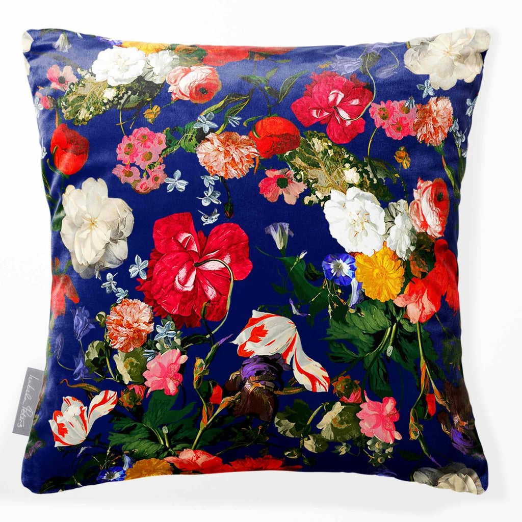 Garden Bouquet | Sustainable Velvet Cushion - Midnight 40 x 40 cm Smooth by Izabela Peters