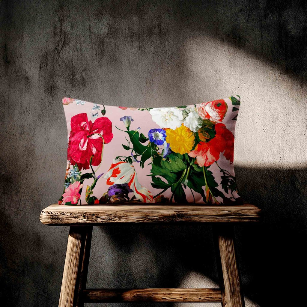 Garden Bouquet | Sustainable Velvet Rectangle Cushion - Rosewater 50 x 30 cm Standard by Izabela Peters