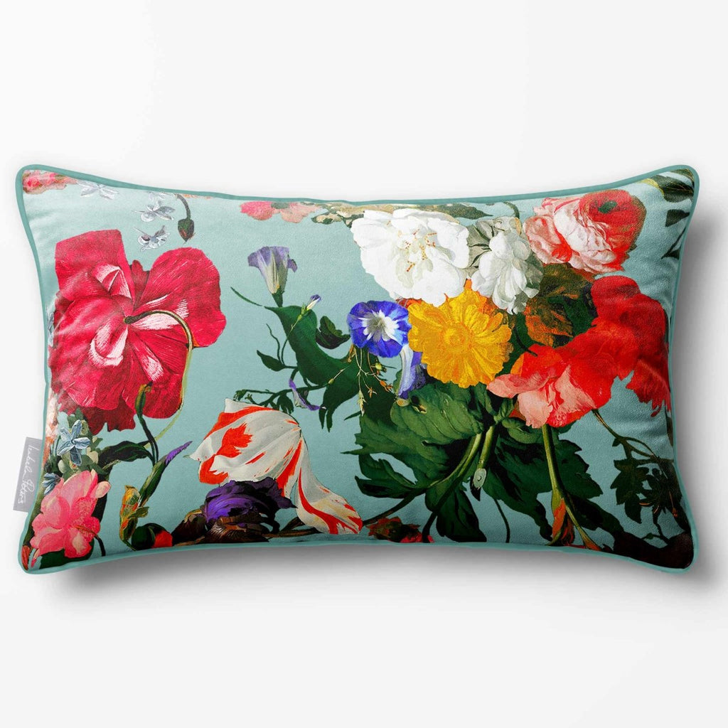 Garden Bouquet | Sustainable Velvet Rectangle Cushion - Rosewater 50 x 30 cm Standard by Izabela Peters