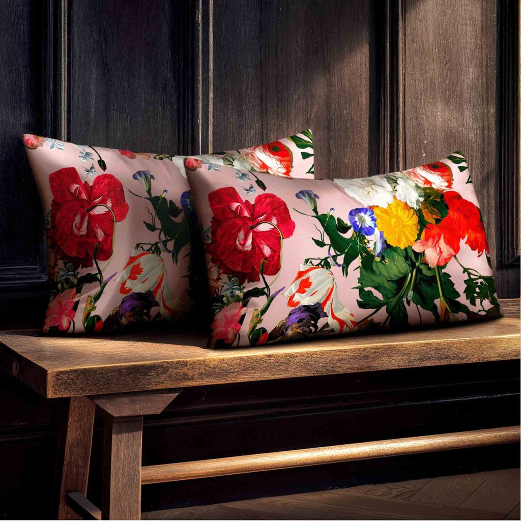 Garden Bouquet | Sustainable Velvet Rectangle Cushion - Rosewater 50 x 30 cm Standard by Izabela Peters