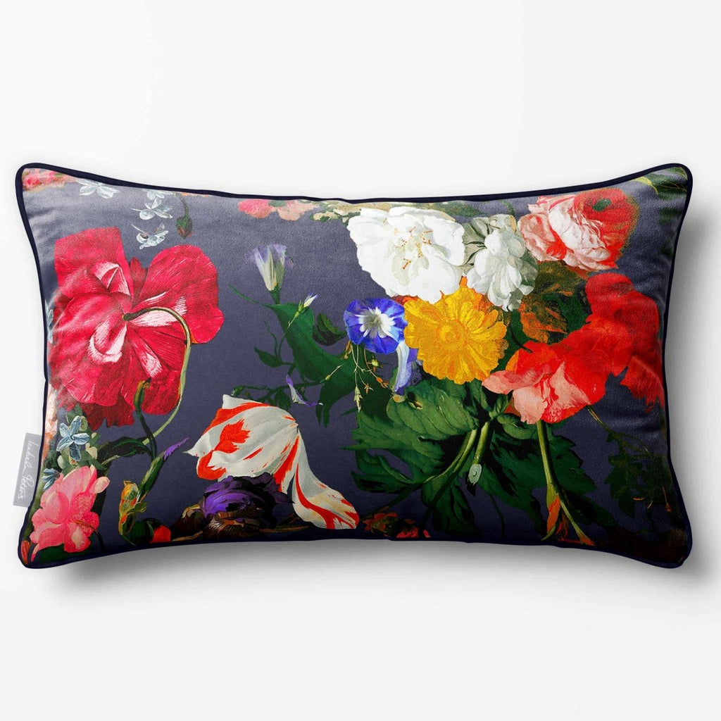 Garden Bouquet | Sustainable Velvet Rectangle Cushion - Rosewater 50 x 30 cm Standard by Izabela Peters