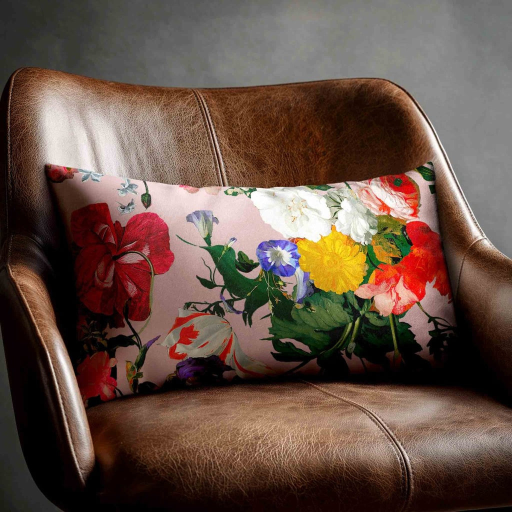 Garden Bouquet | Sustainable Velvet Rectangle Cushion - Rosewater 50 x 30 cm Standard by Izabela Peters
