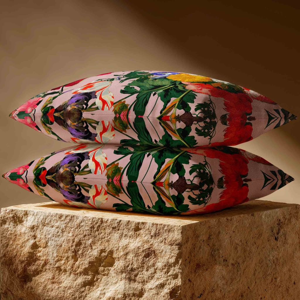 Garden Bouquet | Sustainable Velvet Rectangle Cushion - Rosewater 50 x 30 cm Standard by Izabela Peters