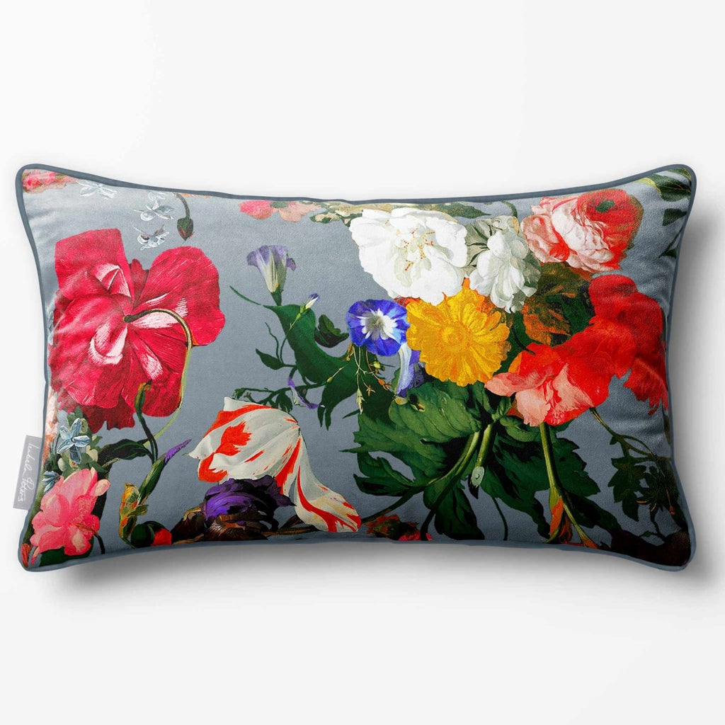 Garden Bouquet | Sustainable Velvet Rectangle Cushion - Rosewater 50 x 30 cm Standard by Izabela Peters