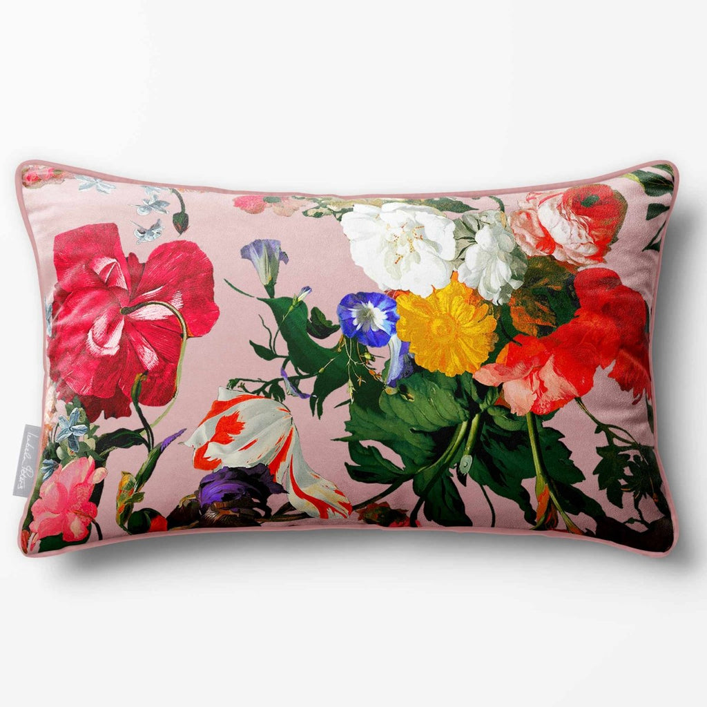 Garden Bouquet | Sustainable Velvet Rectangle Cushion - Rosewater 50 x 30 cm Standard by Izabela Peters