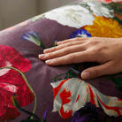 Garden Bouquet | Sustainable Velvet Rectangle Cushion - Italian Grape 50 x 30 cm Standard by Izabela Peters