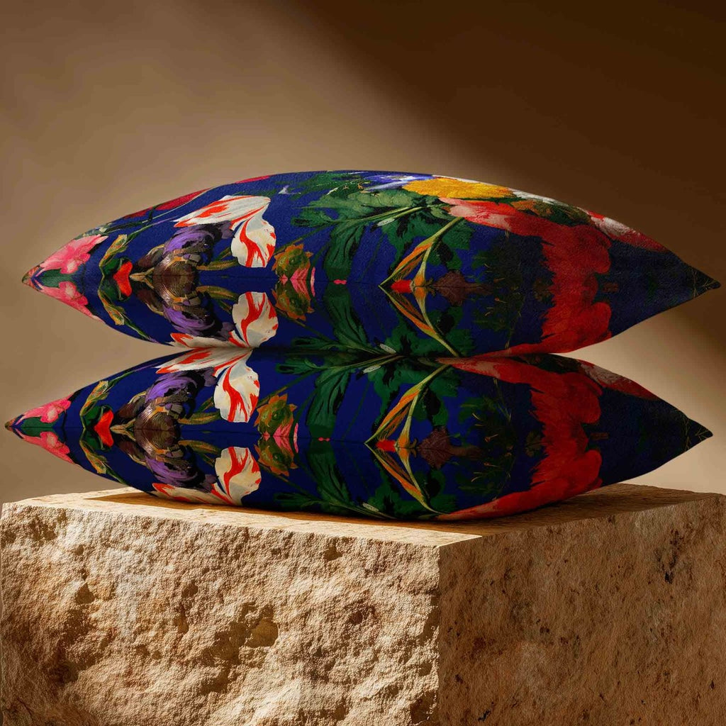 Garden Bouquet | Sustainable Velvet Rectangle Cushion - Midnight 50 x 30 cm Standard by Izabela Peters