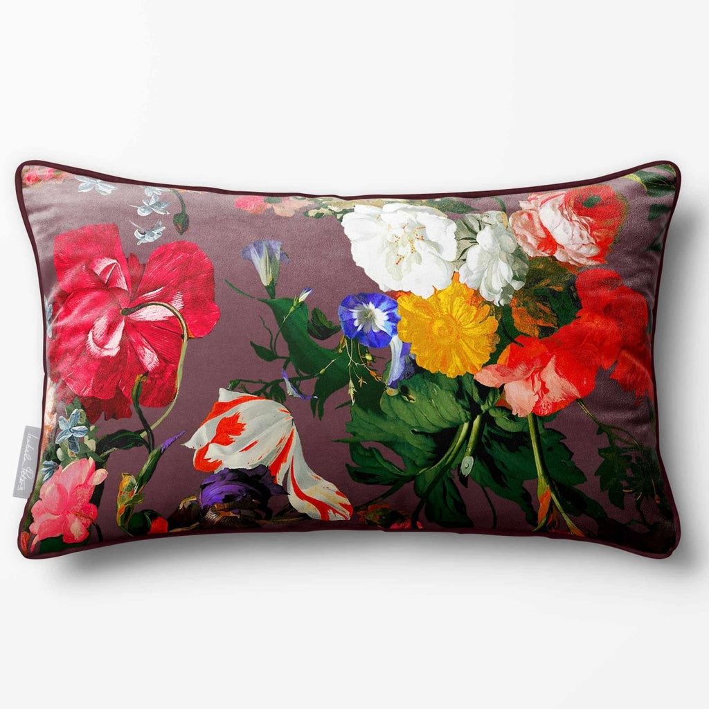 Garden Bouquet | Sustainable Velvet Rectangle Cushion - Rosewater 50 x 30 cm Standard by Izabela Peters